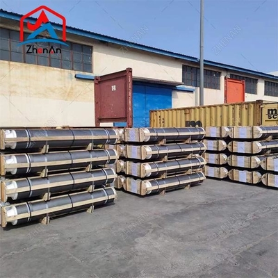 Dia 75mm-700mm L1800-2700mm UHP HP RP Electrodo De Grafito อิเล็กทรอนด์กราฟิตด้วย 4tpi 4tpil นมสําหรับ Eaf Lf