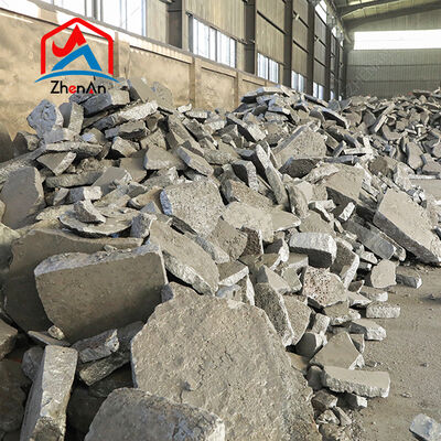 สารสกัด FeSi 65/75 สีเหล็กซิลิคอนประเภทอุตสาหกรรมที่มีแกรนูลขนาด 10-100 มิลลิเมตร สําหรับการผลิตเหล็กและการประกอบทองเหลือง