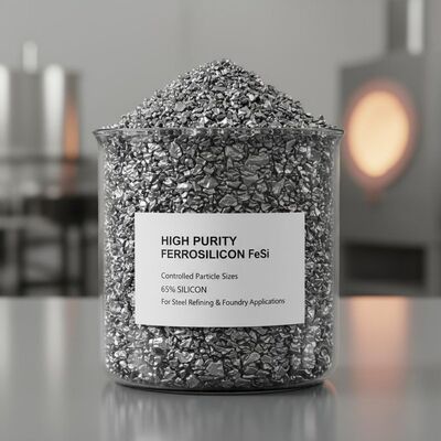 FeSi เหล็กซิลิคอนความบริสุทธิ์สูงที่มีขนาดอนุภาคที่ควบคุม และซิลิคอน 65% สําหรับการปรับปรุงเหล็กและการประกอบเหล็ก