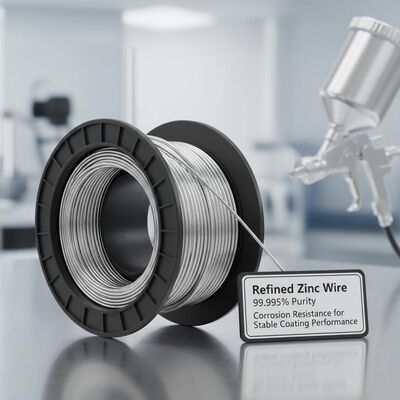 ลวดสังกะสีบริสุทธิ์สำหรับการพ่นเคลือบโลหะ ด้วยความบริสุทธิ์ 99.995% และทนต่อการกัดกร่อนเพื่อประสิทธิภาพการเคลือบที่เสถียร