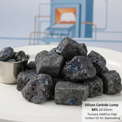 88% ความบริสุทธิ์ ซิลิคอนคาร์บิด 10-50 มม สําหรับการทําเหล็ก