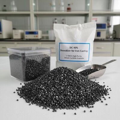 90% ความบริสุทธิ์ SiC Deoxidizer 1-10mm ความบริสุทธิ์สูง Silicon Carbide Granules สําหรับการโยนเหล็ก